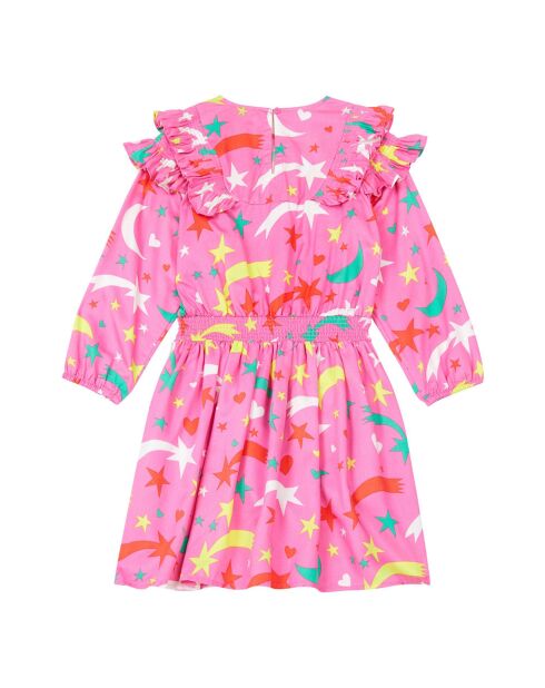 Robe Ceintrée Etoiles Tencel rose