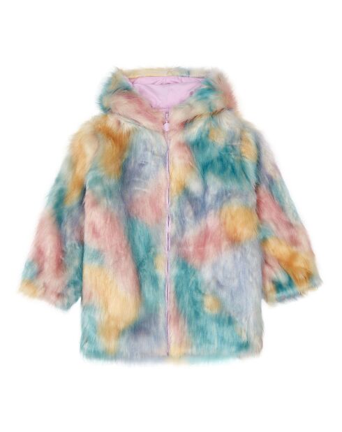 Manteau Fausse Fourrure multicolore