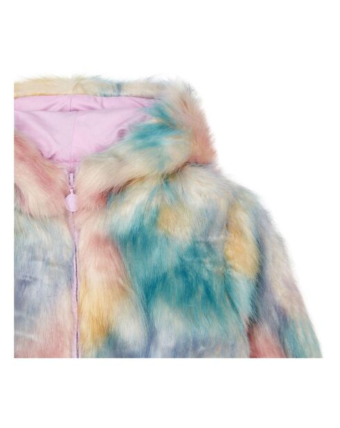 Manteau Fausse Fourrure multicolore