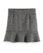 Jupe en Laine mélangée Herringbone gris chiné