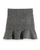 Jupe en Laine mélangée Herringbone gris chiné