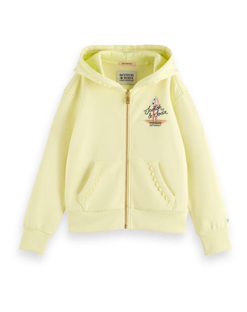 Sweat Capuche Zippé jaune