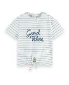 T-Shirt Good Vibes blanc/bleu