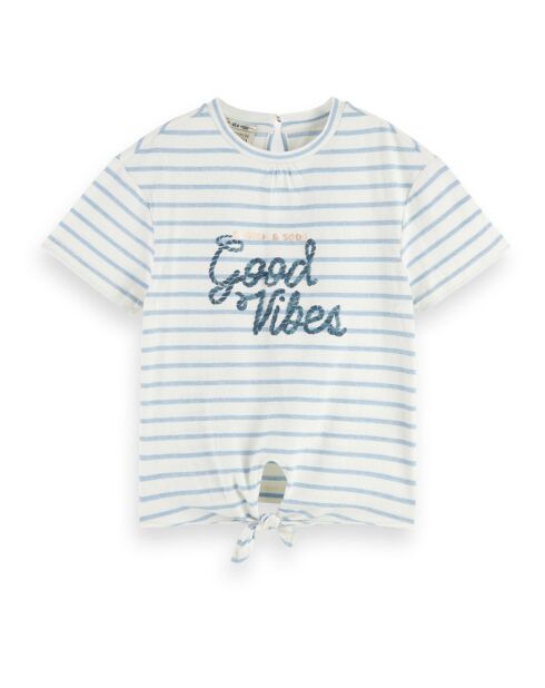 T-Shirt Good Vibes blanc/bleu