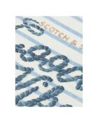 T-Shirt Good Vibes blanc/bleu