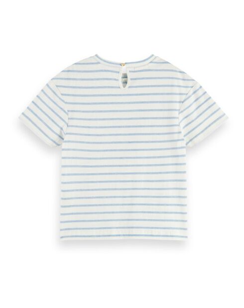 T-Shirt Good Vibes blanc/bleu
