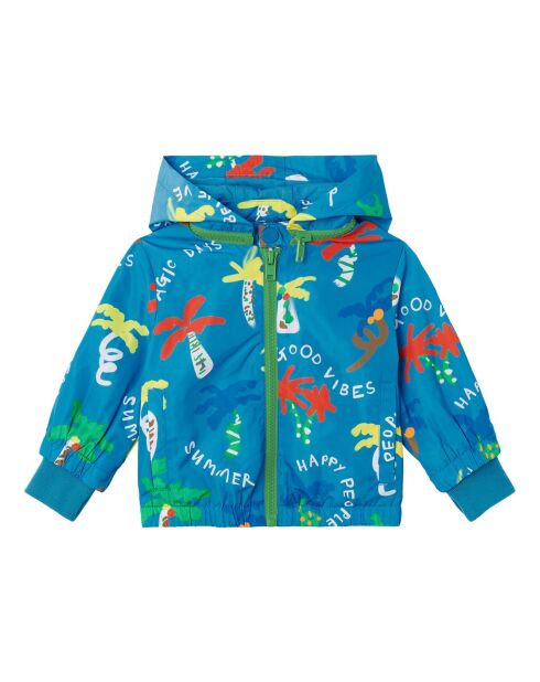 Veste Nylon Palmiers bleu azur