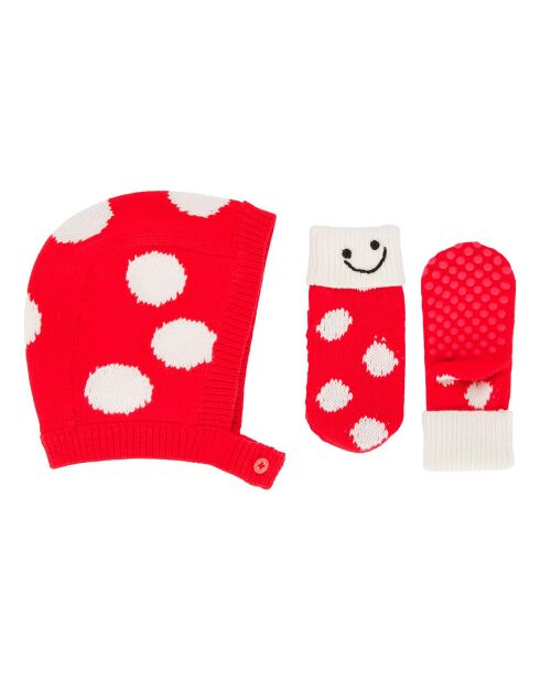 Ensemble Béguin et Gants Champignon rouge