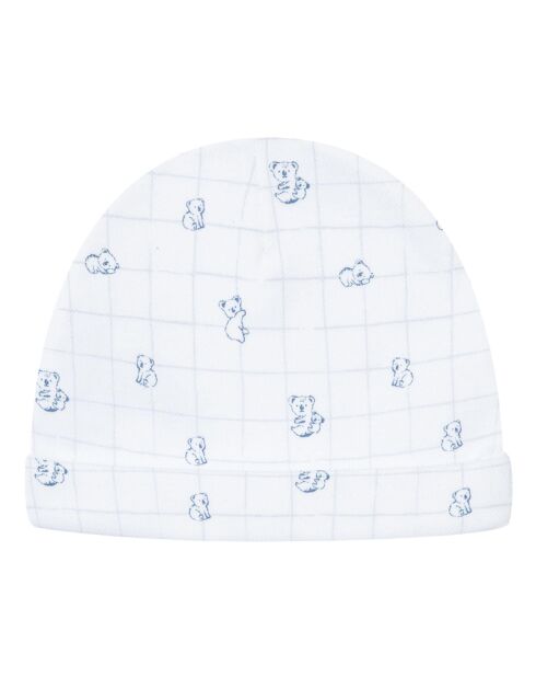 Bonnet Carreaux Koala écru