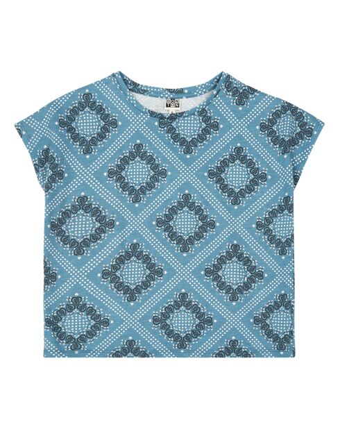 T-Shirt Coton Bandana bleu