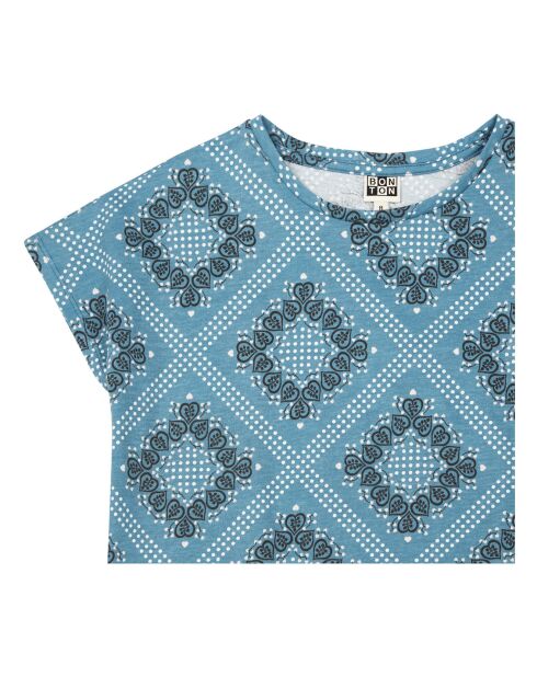 T-Shirt Coton Bandana bleu