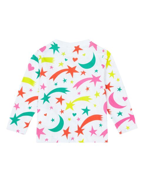 T-Shirt Etoiles Filantes Coton Bio blanc/multicolore
