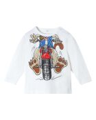T-Shirt Coton Bio Trompe L'oeil blanc