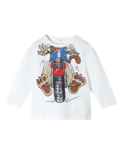 T-Shirt Coton Bio Trompe L'oeil blanc