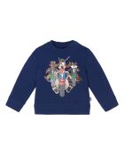 Sweat Coton Bio Chiens Motos bleu marine