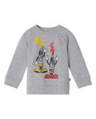 Sweat Coton Bio Tubes Peintures gris chiné