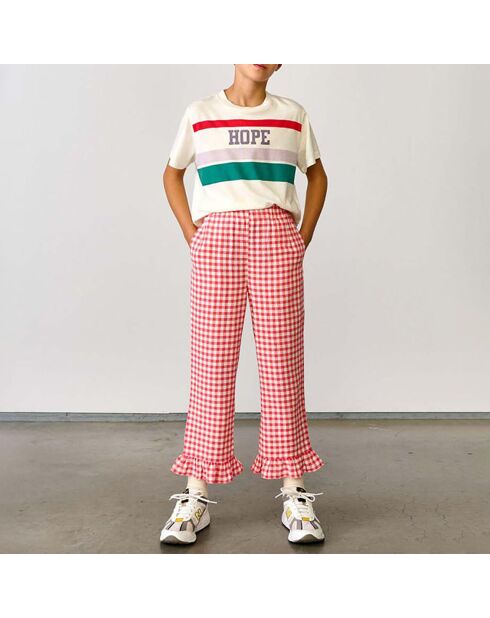 Pantalon Vichy Azura coquelicot