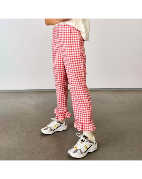 Pantalon Vichy Azura coquelicot