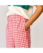 Pantalon Vichy Azura coquelicot