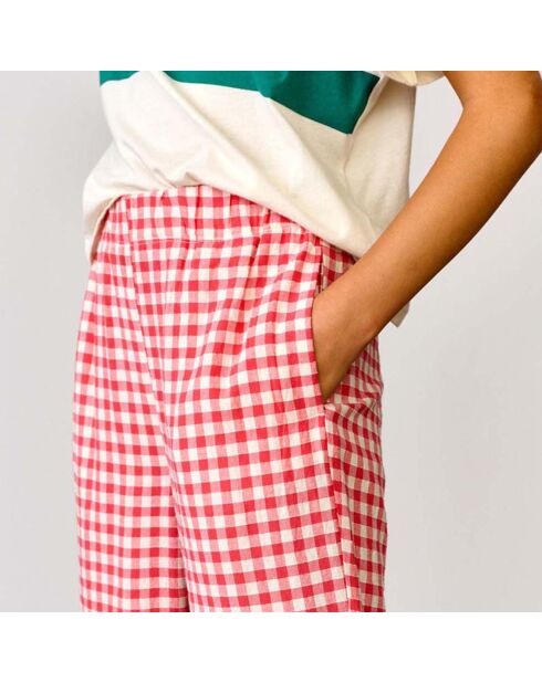 Pantalon Vichy Azura coquelicot