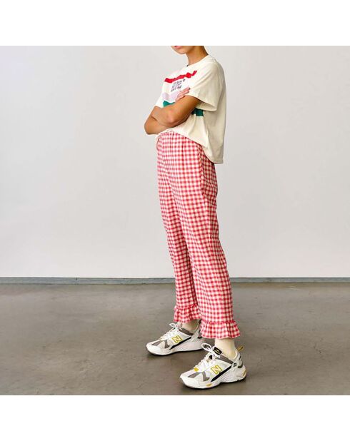 Pantalon Vichy Azura coquelicot