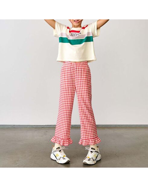 Pantalon Vichy Azura coquelicot