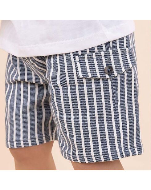 Short Rayé bleu