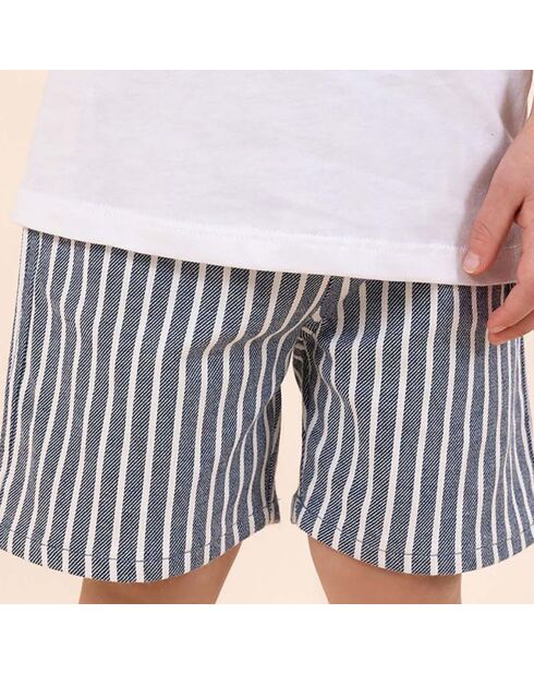 Short Rayé bleu