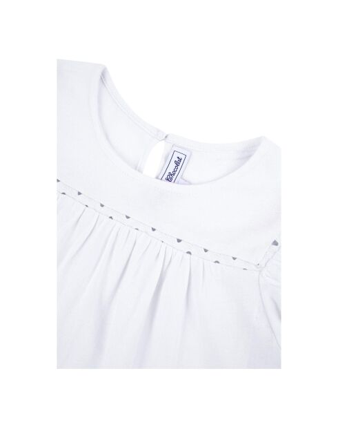 T-Shirt Ajouré à Volants blanc