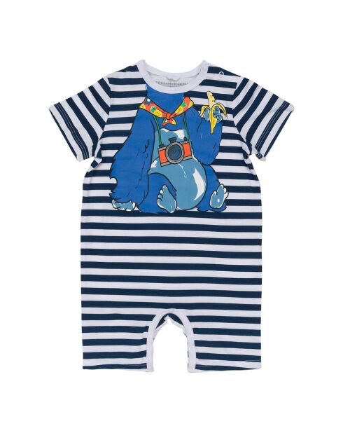 Combishort Rayée  bleu marine