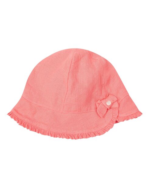 Chapeau Lin Noeud rose
