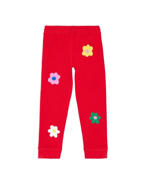 Jogging Fleurs Coton Bio rouge
