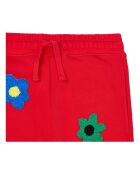 Jogging Fleurs Coton Bio rouge