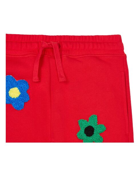Jogging Fleurs Coton Bio rouge