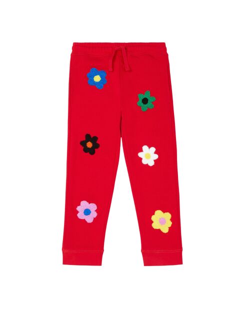 Jogging Fleurs Coton Bio rouge