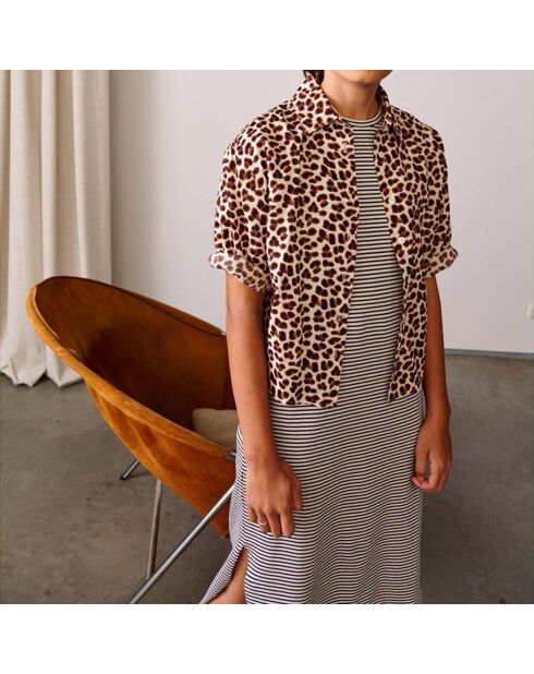 Chemise Leopard Ave marron