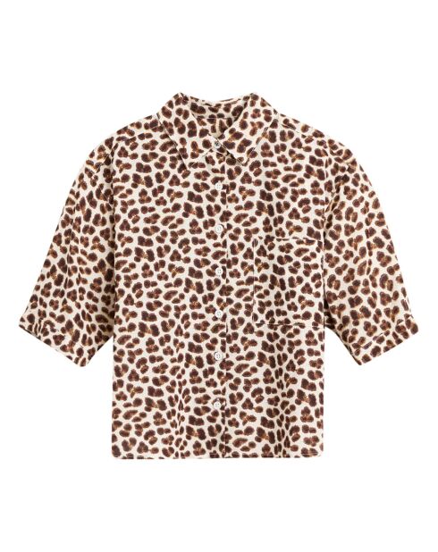 Chemise Leopard Ave marron