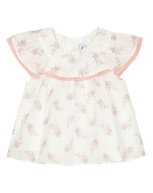 Blouse Fleurs écrue