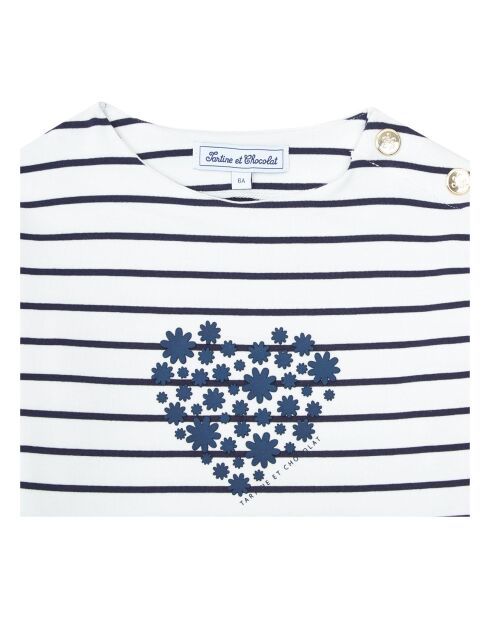 T-Shirt Rayé écru/marine