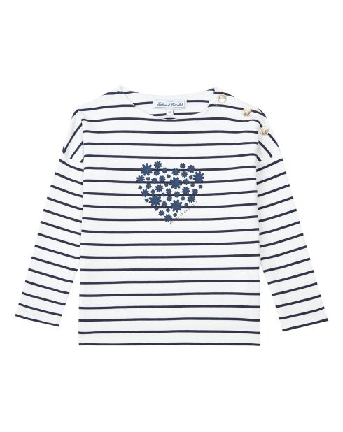 T-Shirt Rayé écru/marine