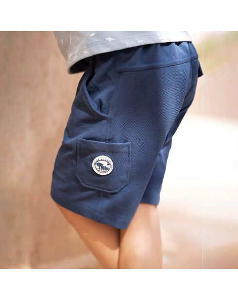 Short Molleton bleu marine