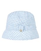 Chapeau Gaze de Coton Vichy bleu