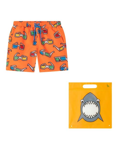 Short de Bain Lunettes orange