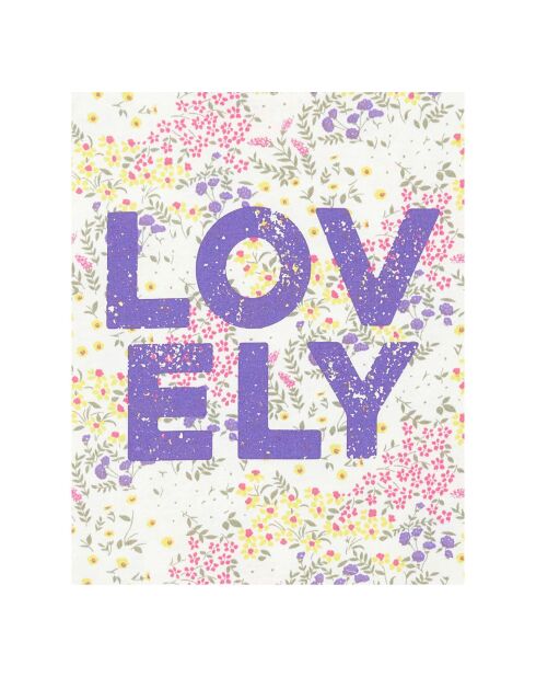 T-Shirt Coton Bio Lovely écru/multicolore