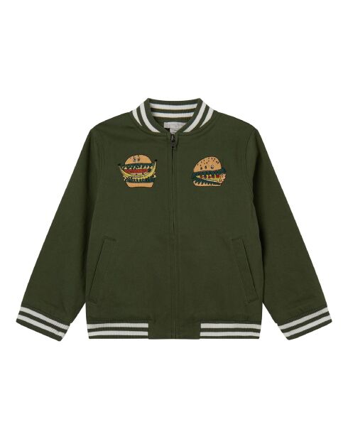 Veste Bomber Burger vert kaki