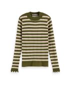 Pull Rayé  vert kaki