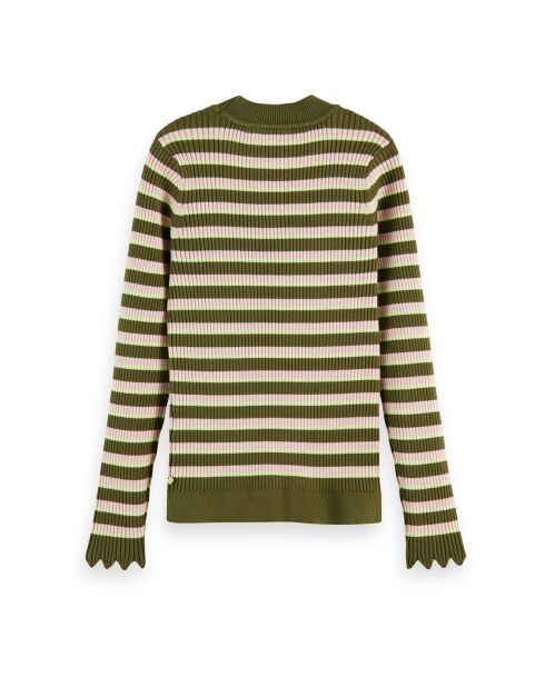 Pull Rayé  vert kaki