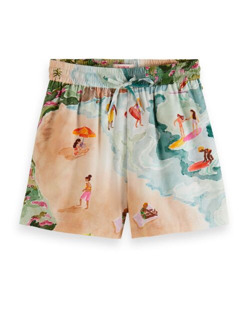 Short Plage beige/multicolore