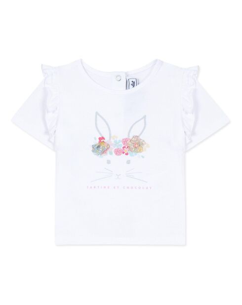T-Shirt à Volants Lapin blanc