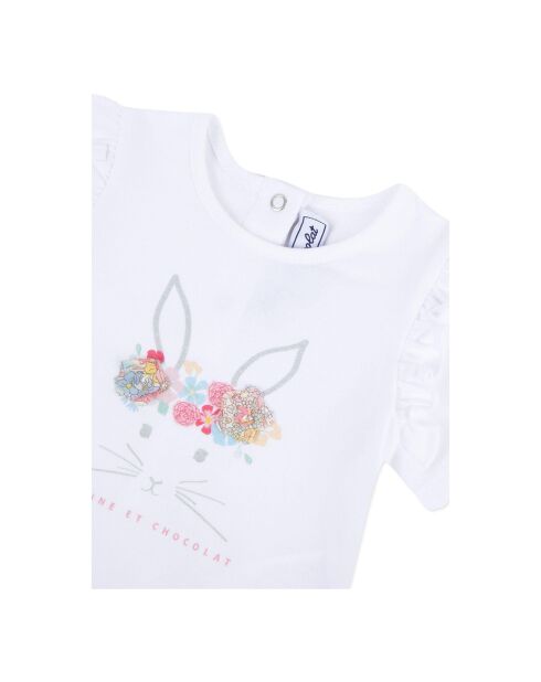 T-Shirt à Volants Lapin blanc